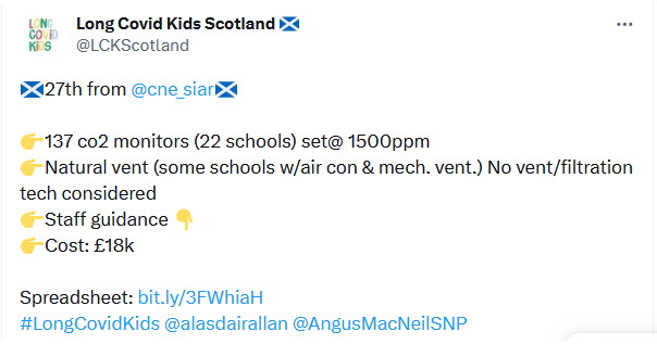 Tweet by Long Covid Kids Scotland